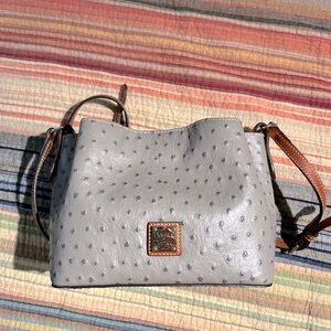 Dooney and Bourke ostrich embossed mini Barlow crossbody bag